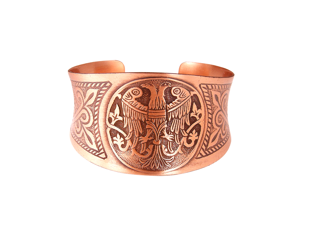 Браслет вогнутый «Двухглавая птица»